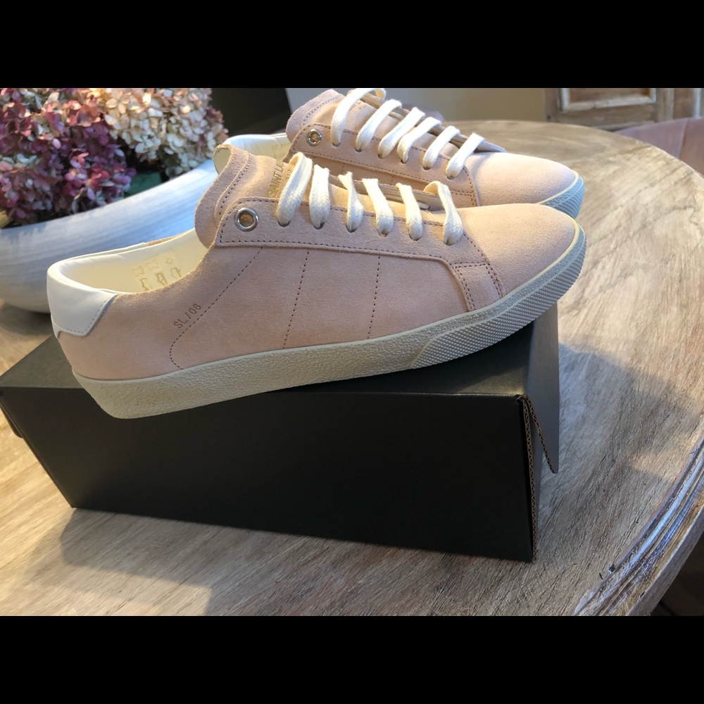 Saint Laurent Chamoise Blush Suede Sneaker